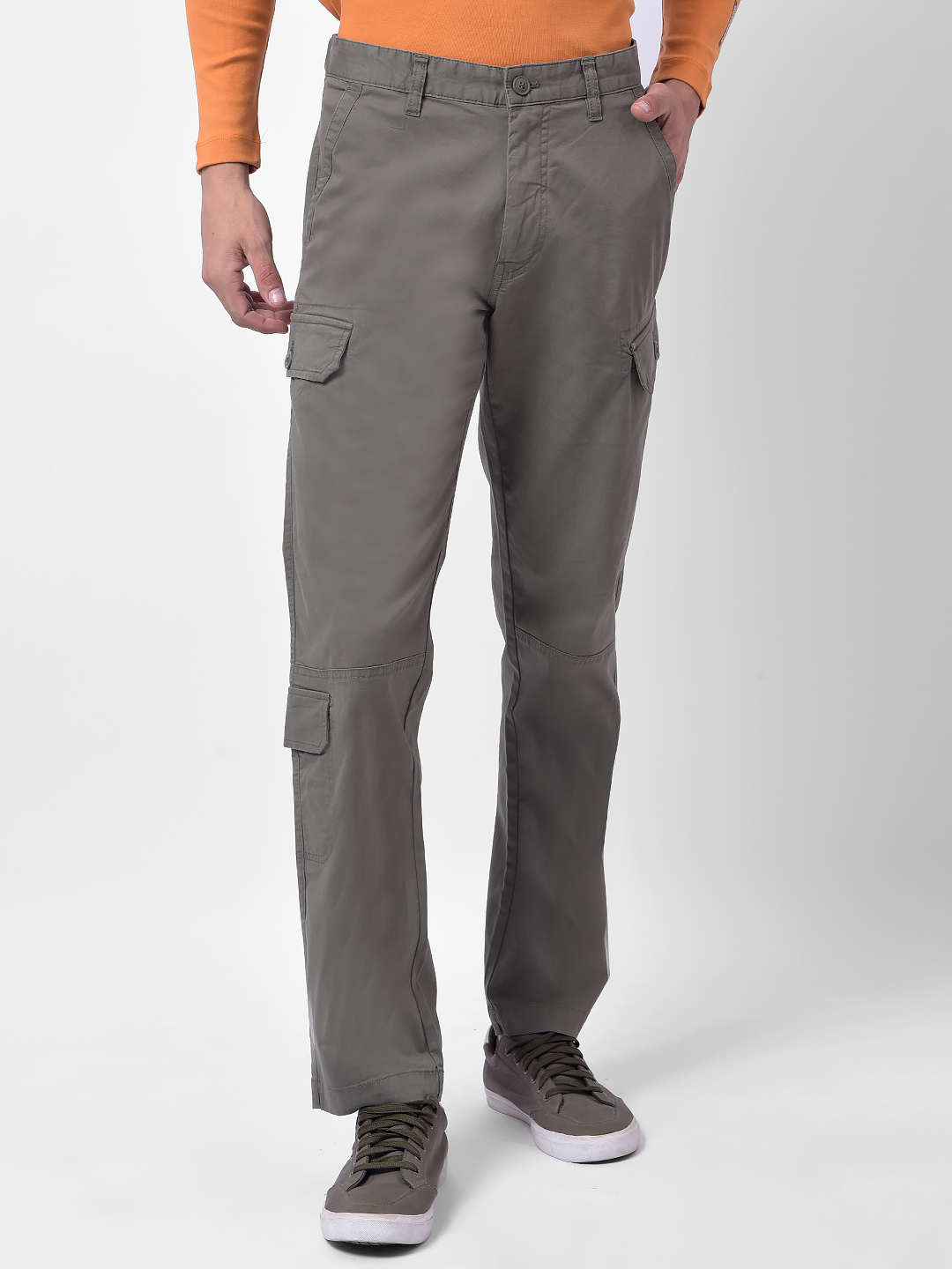 Numero Uno Men Olive Green Regular Fit Cargo Pants
